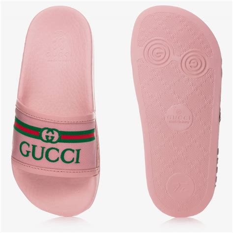 i m also known as the gucci girl|girls Gucci sliders.